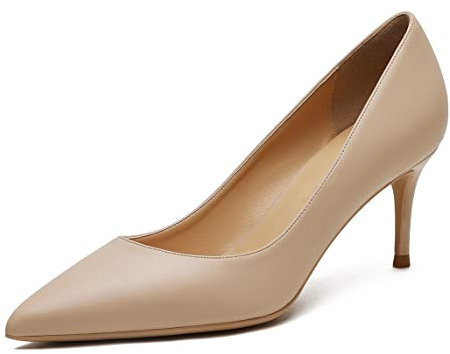 Matte Scarpe Décolleté Donna Tacchi a Spillo Scivolare Carino Tacchi a Punta per Le Donne Nudo 6cm 35 EU