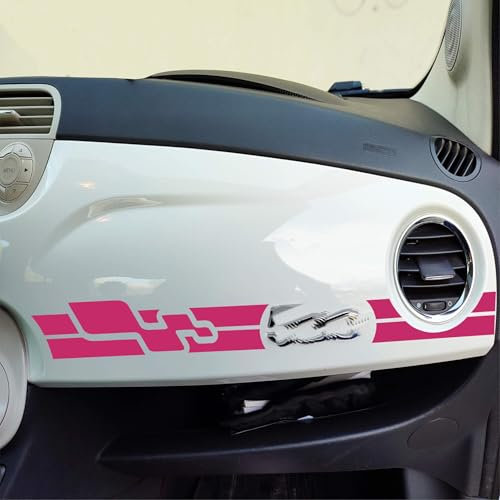 Pimastickerslab Kit Adesivi Stripes Strisce Adesive per Cruscotto compatibile con Fiat 500 Cinquecento Striscia Stickers Adesivo Auto Decal Tuning Speed 2438 (041 Fucsia)