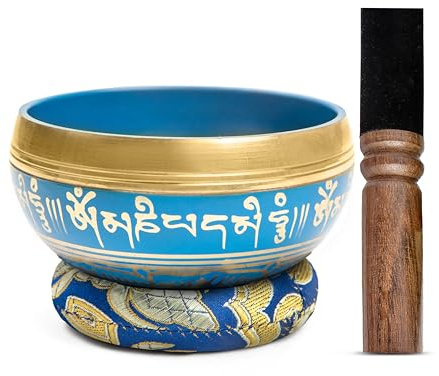 Tibetan Singing Bowl Set Brass - Master Healing Grade - Authentic Handcrafted Sound Bowl by Himalayan Bazaar