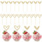 Xinjoduz 24 piezas de decoración para cupcakes de boda, decoración de cupcakes con purpurina y corazón para boda, compromiso, despedida de soltera, feliz cumpleaños (dorado, 2 estilos)