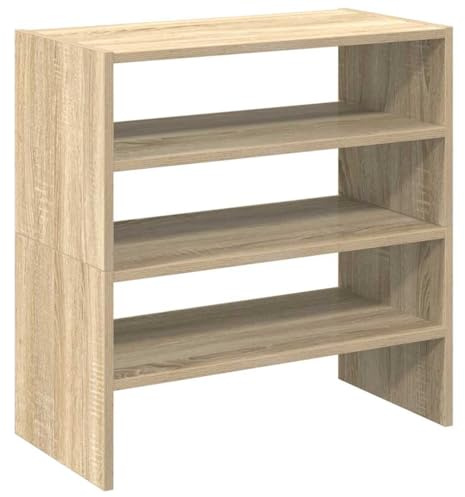 vidaXL Schuhregale 2 STK. Stapelbar Sonoma-Eiche 60x30x30,5 cm, Schuhaufbewahrung, Schuhorganizer, Schuhständer, Schuhschrank, Schuhablage, Flurregal