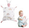 ORUZA Schmusetuch mit Hase-Köpfchen, Baumwolle Kuscheltuch, Baby Doppellagiger Tüll Schmusetuch für Geburt Junge & Mädchen