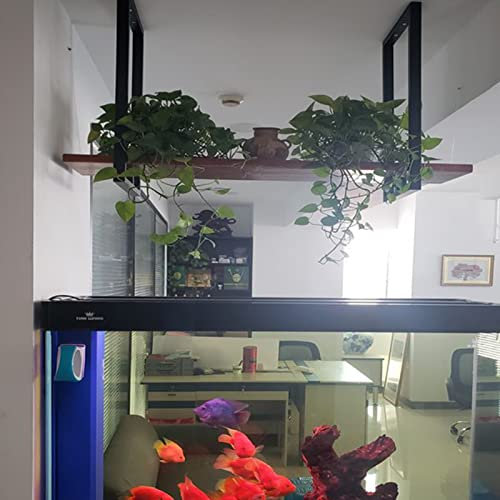 Industrial Style Ceiling Mounted Hanging Rack for Kitchen and Bar Storage Adjustable Suspended Shelf for Books Pots and Pans Plant and Flower Stands Home Decor 80x30x50cm