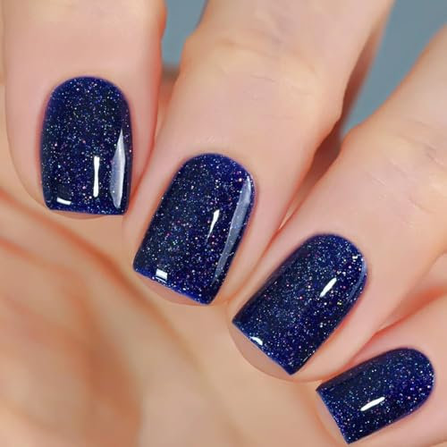 Generic Dark Blue Glitter Nail Polish, Quick-Dry, Long-Lasting, Salon-Quality, Perfect for DIY Nail Art