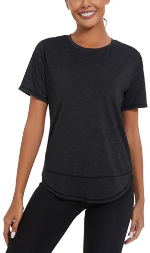 Litherday Sportshirt Damen Kurzarm Sport Tshirt Funktionsshirt Kurzarm Gym Oberteile Top Fitness Atmungsaktive Yoga Activewear Atmungsaktiv Schnelltrocknendes Gym Shortsleeve