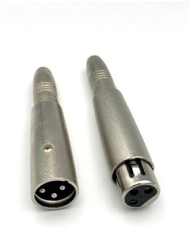 Qczhiwen 1/4 TRS Female to XLR Adapter,XLR 3 Pin Male to 1/4 6.35mm Female and XLR Female to 6.35mm Female Microphone Mixer Stereo Converter, Silver