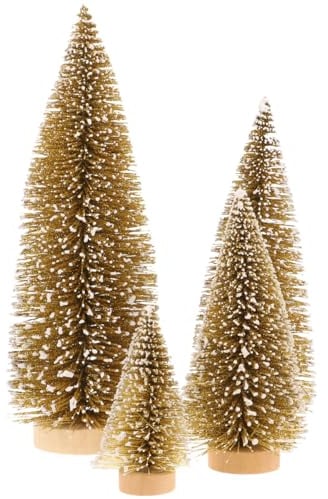 Garneck 4er Set Mini Weihnachtsbaum Deko - Kleine Tannenbäume Aus Sisal Für Kreative Bastelprojekte - Tischdeko Und Weihnachtsdekoration 12cm 15cm 20cm 25cm