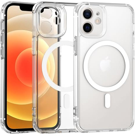 ZYIMOU für iPhone 12 Mini Hülle Kompatibel mit MagSafe, Transparent Handyhülle Magnetisch für iPhone 12 Mini kameraschutz Rückseite Dünn Stoßfest Schutzhülle (Crystal Clear)