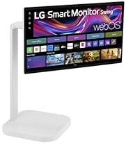 LG SMART Monitor Swing 32U889SA-W - 4K UHD IPS Touchscreen 32 inch, HDR10, Ergonomic Rolling Stand, Built-in Speakers, Wifi, Bluetooth, Airplay webOS Smart TV app, HDMI, USB-C, POGO, White