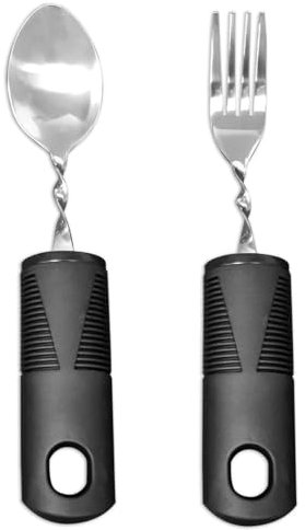 GXGM 3 Pièces Ensemble de Couverts pour Patients Atteints de Parkinson Adaptée Aux Patients Atteints de la Maladie de Parkinson et Aux Personnes Handicapées