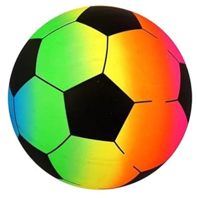 FNA FASHIONS Soccer Shoot Neon Rainbow PVC football Footballs | Uninflated PVC Balls for Indoor, Outdoor, and Beach Sports - CE Tested for Safety
