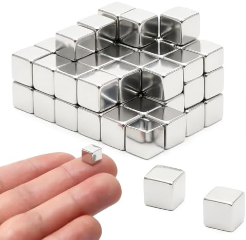 60 Stück Neodym Magnete Extra Stark, 5x5x5mm Kleine Magnet Rechteckig
