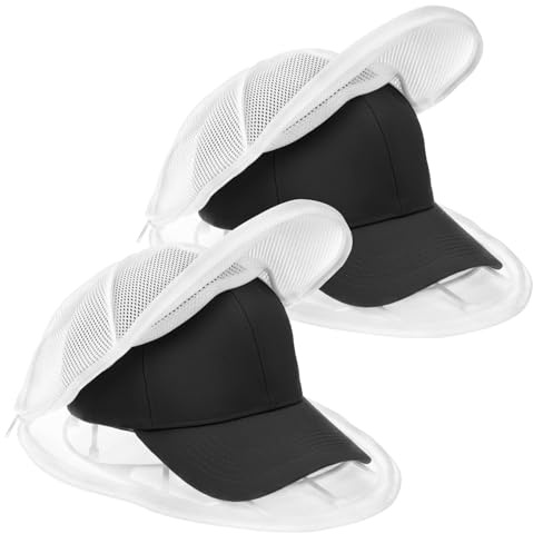 QWORK® 2 Stück Cap Waschgestell, Cap Waschmaschinen Form mit Integriertem Schutznetz, Cap Shaper, für Meisten Kappen-Größen