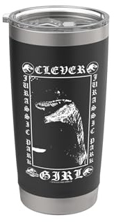 Jurassic Park Velociraptor Clever Girl Metal Style Stainless Steel Insulated Tumbler