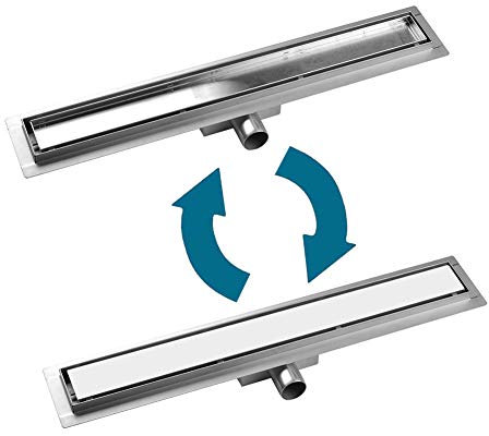 S SIENOC Duschrinne, 60cm,2 in 1,Siphon mit Geruchsstop und Haarsieb Randablauf Befliesbar Edelstahl Ablaufrinne, Bodenablauf, Duschablauf sehr flach, Komplettset mit Bodenbefestigung