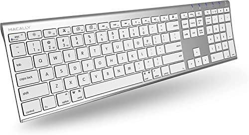 Macally ACEBTKEY-US, ultraslim Bluetooth Keyboard for Mac, PC, iOS and Android, US QWERTY Key Cap Layout