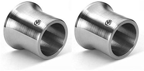 (1 pair) VIBORG Solid 304 Stainless Steel Extra-thick Closet Wardrobe Rail Pole Brackets Flanges Sockets End Support Holder, Shower Curtain Rail Pole Rod Holder Sockets Flange Brackets Fittings (25mm)