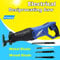 850w 240v Electric Reciprocating Power Sabre Pruning Saw with Non-Slip Rotary Handle (90° Left & Right) Variable Speed with LED Light 3 Blades for Wood Cutting and 1 Blade for Metal Cutting