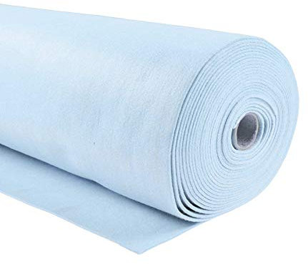 Bastelfilz 1m Meterware Filz 90cm x 1,5mm Dekofilz Taschenfilz Filzstoff 45 Farben, Farbe:babyblau