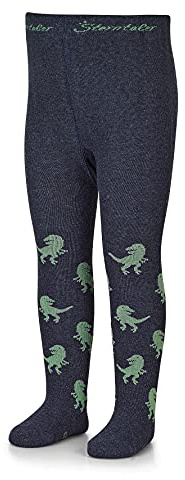 Sterntaler Baby- und Kinder Strumpfhose Dino– mit elastischem Komfortbund – weiches Baumwollmaterial, hautsympathisch und atmungsaktiv – blau melange, Größe 92