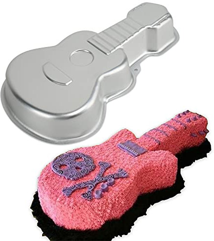 SADYFON Kuchenform in Gitarrenform, 3D-Aluminium, antihaftbeschichtet, Kuchendekorationsform, Geburtstag, Hochzeit, Jahrestag, Party, Kuchenbackformen, Backformen