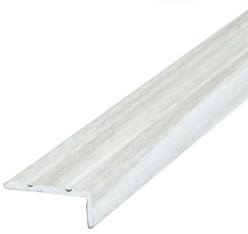 Dalsys Treppenkantenprofil selbstklebend 135cm x 25mm x 10mm aus Aluminium, Bodenprofil für Treppenwinkel Land-Eiche