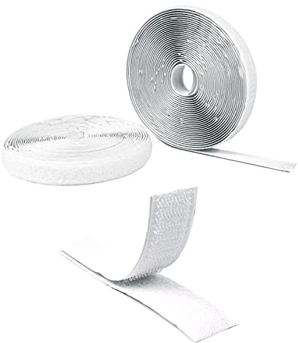 LEO's - 8m x 30mm Klettband selbstklebend extra stark doppelseitig (Flauschband weiß) - Selbstklebende Klettbänder Hakenband Klebepads Klett Band Klettverschlussband beidseitig in Industriequalität