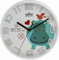 MPM Kinder Wanduhr aus Kunststoff mit Nilpferd-Motiv, Weiß/Bunt, Wanddeko gut geeignet für Kinderzimmer, Quarz-Schrittmotor, für Jungen und Mädchen