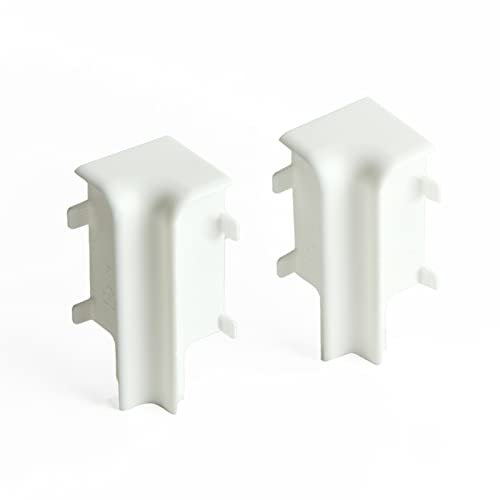 HORI® Clips für Massivholzkern-Sockelleisten I passend für weiß folierte Sockelleisten RAL 9016 I Zubehör für einfache Montage: Clips, Außenecken, Innenecken, Endkappen.16 x 58 mm Innenecken (2 Stück)