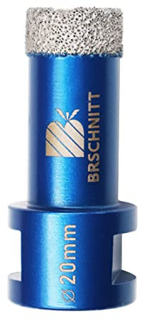 Forets Carrelage Diamant 20mm - BRSCHNITT Brasé Sous Vide et Trépans avec Filetage M14 pour Perçage à sec en Porcelaine Carrelage Granit Marbre