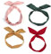 sevennine 4PCS Solid Color Wired Hair Tie Twist Bow Headband Rabbit Ear Wire Hairbands Yoga Head Wraps Hair Holder Accessory,Rabbit Ear Band