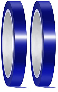 SAVITA 2 Rollos Cintas de Alta Temperatura, 25mmx33m Cinta Resistente al Calor Cinta Adhesiva Térmica Cinta Poliimida para Sublimación Arte Manualidades (Azul)