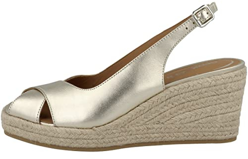 Geox D Panarea, Alpargatas con cuña Mujer, Lt Gold, 37.5 EU