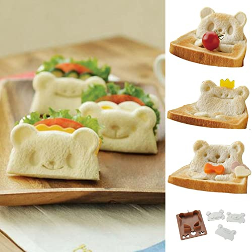 Sandwich-Ausstecher für Lunchbox, Steric, Cartoon-Tiere, Sandwich, Decruster, Frosch, Bär, Panda, DIY, Sandwich-Ausstecher, Toastbrot, Pfannkuchen-Maker für Kinder, Lunch-Bento-Box-Zubehör