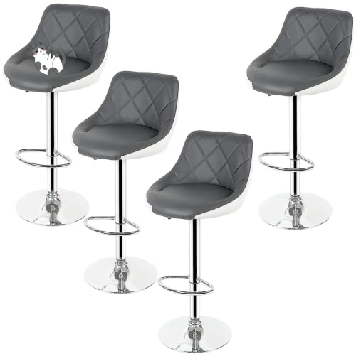 Barhocker, Möbel, Hocker Höhenverstellbar, Stehstuhl, Kunstleder, Bequeme Rückenlehne, Ergonomisch, für Bars, Pubs, Küche und Restaurants