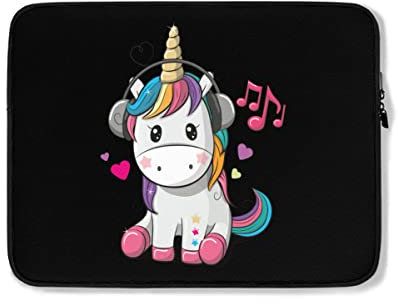 Housse Ordinateur Portable Happy Music Licorne Ordinateur Portable Sacoche À La Saleté Pochette De Protection Laptop Sleeve Moderne Housse pour Ordinateur Portable, pour Netbook, 15in