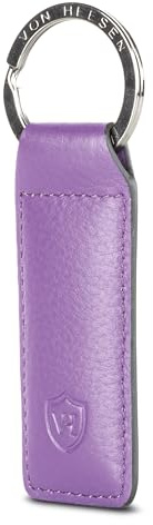 VON HEESEN® Schlüsselanhänger Leder mit Geschenkbox I Schlüssel Organizer Schlüsselband Schlüsselbund Schlüsselhalter I Geschenk für Damen & Herren (Violet)