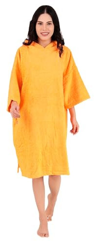 ALLEN & MATE 100% BAUMWOLLE, Unisex-Surfponcho mit Kapuze für Erwachsene – Übergroßer, schnelltrocknender, saugfähiger Wickelmantel für Strand und Schwimmen (S-M, Orangefarbener Delphin)