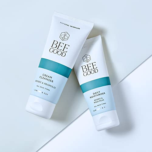 Bee Good Cleanse & Care Skincare Duo – Natürlicher Honig- & Propolis-Reiniger und Honig & Wild Flachs, tägliche Feuchtigkeitspflege