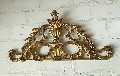 Generisch Wanddeko Silber Wandrelief Barock 77x36 Wanddekoration Antik Türdekoration/bogen Wandbild Gold Deko Türbogen Wandbehang Wandskulptur accessoires Wandobjekt C1520 (Gold)