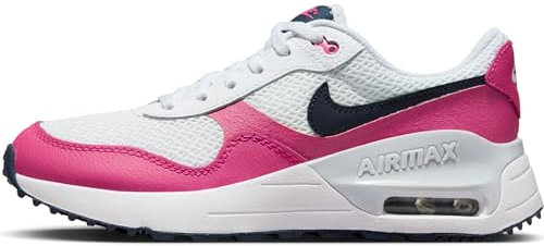 NIKE Air Max SYSTM (GS), Sneaker, White/Obsidian-Fierce Pink-Pure PLA, 36.5 EU