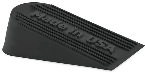 Large Big Rubber Door Stopper Made In USA - Door Stop Wedge for Carpet, Tile, Concrete Floor, Tall Door Stoppers for Bottom of Door - Heavy Duty for Commercial & Home - 6.5 x 2.75 x 1.9 Inches - Black