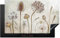 KitchenYeah© Herdabdeckplatte Einteilig Ceranfeld Abdeckplatte für Induktionsschutz Ceranfeldabdeckung Vinyl Herdabdeckplatten Blumen - Aquarell - Braun - Vintage - Pflanzen - 85x52 cm