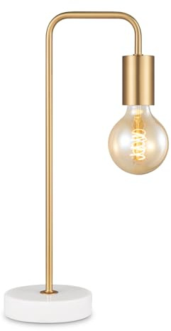 Home Sweet Home E27 Tischlampenfuß mit 1,8 m transparentem Kabel und Schalter | Goldfarbene Lampe | Für Glühbirnen geeignet | Ideal fürs Schlafzimmer