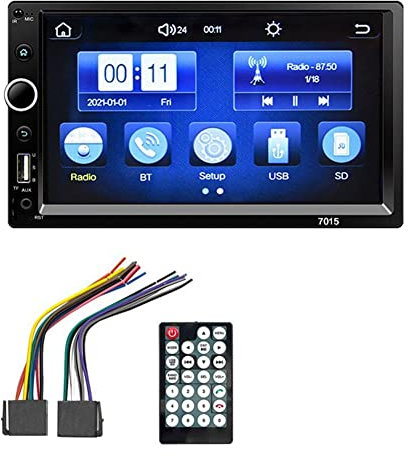 Yoiimiya Reproductor de Coche 7 Pulgadas HD Autoradio Multimedia MP5 Player Car Audio 7015 (Soporte Carplay)