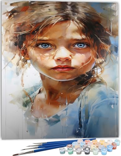 NNALEGS Peinture Par Numero Adulte Filles 40X50Cm Diy Peinture Sur Toile Avec Pinceaux, Bricolage Tableau Peindre Par Nombre Paysage Pour Enfants,Sans Cadre,A14