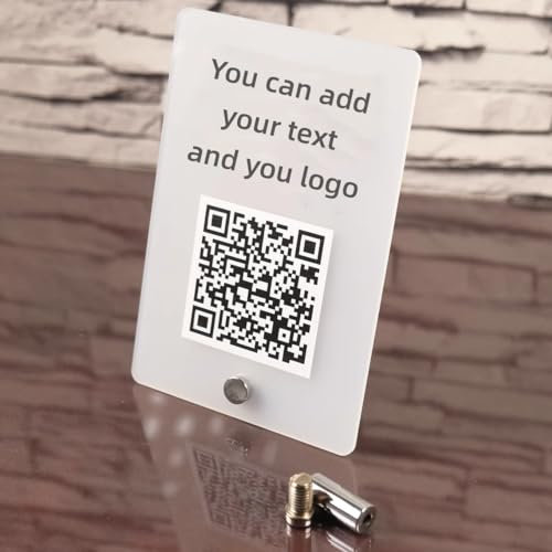 Pahdecor Business Custom Acryl Single QR Code Personalisiertes Schild Venmo Instagram Facebook Plakette Scannen zu zahlen Social Signs Company Website Code Beauty Friseure Business Decor, Transparent