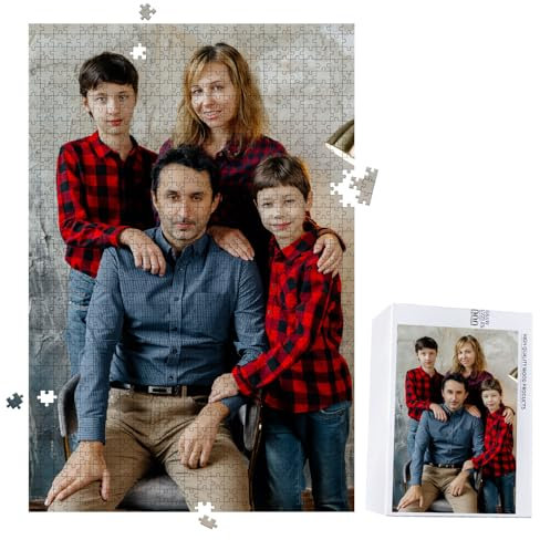 MJARTORIA Personalisiert Puzzle Holz Selbst Gestalten 200 300 500 1000 1500 Teile, Fotopuzzle mit Eigenem Bild Text Namen Geschenk für Erwachsene Jungen Mädchen Kinder