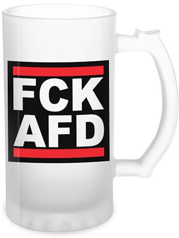 Fck Afd Bausa Fun Lustige Trend Transparent Bierkrug Stein 500ml Tasse