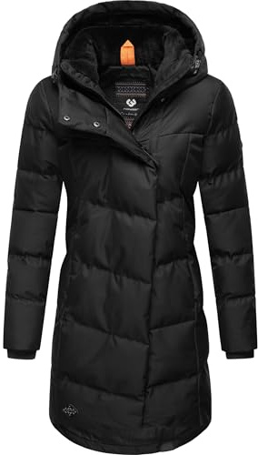 Ragwear Damen Wintermantel Pavla, wasserdichter Steppmantel, vegan | Länge: oberschenkellang | Wärmegrad 3 von 3 – wärmende Wattierung | wasserdicht & atmungsaktiv | Kapuze mit Fleecefutter